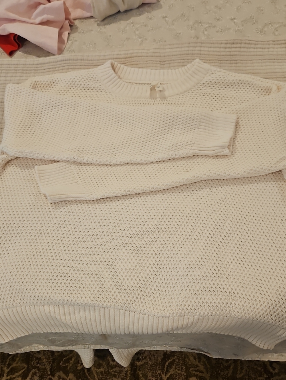 Pact Waffle Knit Crewneck Sweater, Cream